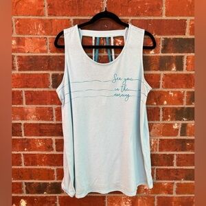 Sleep By Cacique Womens 14/16 Blue Sleeveless Racerback Tank Dress Pajama Sleep